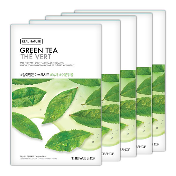 (SET10 PCS) Mặt Nạ Trà Xanh The Face Shop Real Nature Mask Green Tea 20g