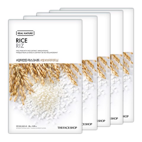 (SET 5PCS)Mặt nạ gạo TheFaceShop Real Nature Rice